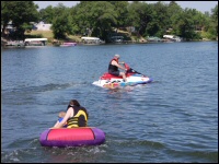 Members enjoying the lake